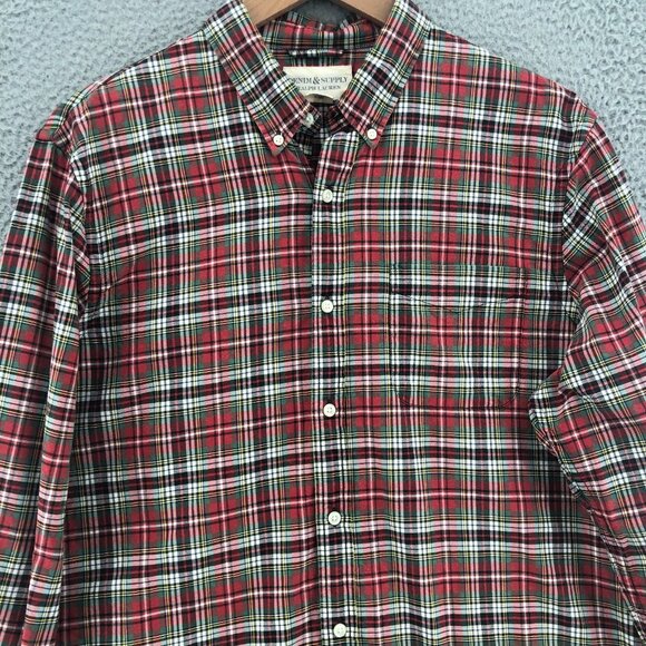 Ralph Lauren Denim & Supply Shirt Mens Extra Large Red Plaid Button Down Collar - Picture 2 of 9